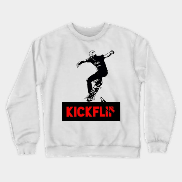 Kickflip Crewneck Sweatshirt by Hadderstyle